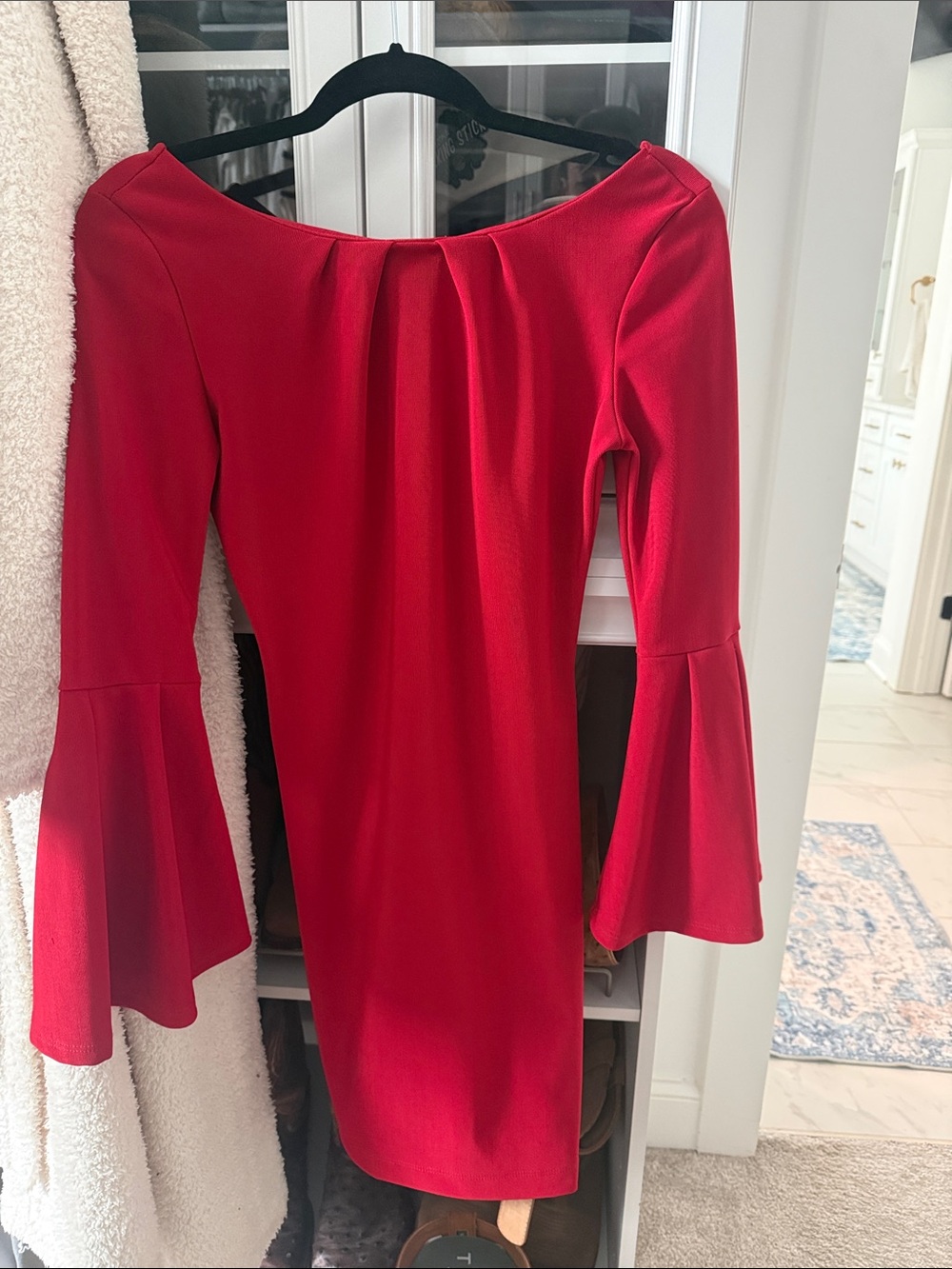 Red Bell-Sleeve Women’s Mini Dress